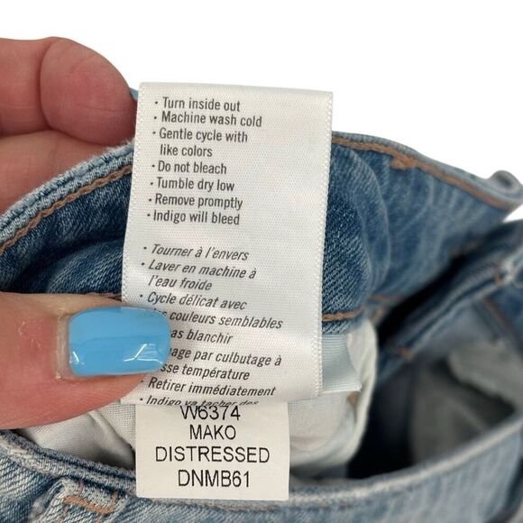 Paige Sarah Slim Distressed Straight Leg Jeans Light Wash Size 32 - Picture 9 of 10